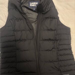 Lands' End Black Puffer Vest